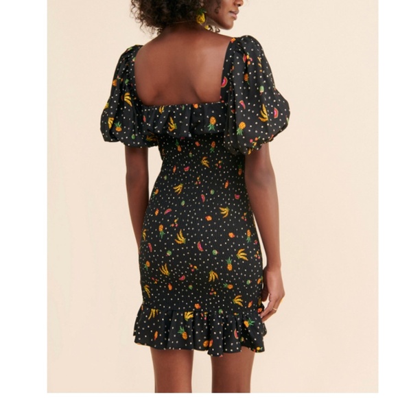 NWOT | Farm Rio Tiny Fruits Smocked Mini Dress | Sz S - Picture 2 of 7